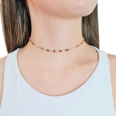 Colar choker cristal. - comprar online