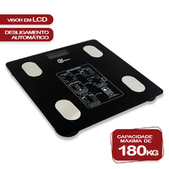 Balança Digital Eletrônica Vidro 180kg Academia Banheiro - comprar online