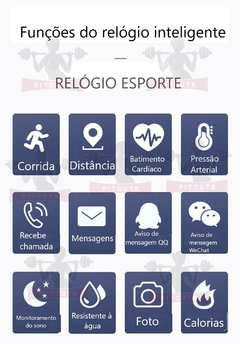 Relógio inteligente de pulso relógio eletrônico com monitor de fitness - comprar online