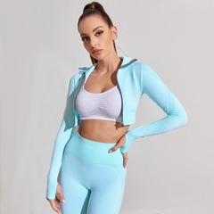 2/3PCS Seamless Women Yoga Set Workout Sportswear Gym Clothing Fitness Long Slee - fitcute