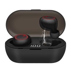 Tws fones de ouvido bluetooth verdadeiro fone de ouvido estéreo sem fio display led graves profundos in-ear fones com microfone - fitcute