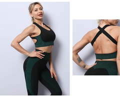 Imagem do 2/3PCS Seamless Women Yoga Set Workout Sportswear Gym Clothing Fitness Long Slee