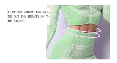 Imagem do 2/3PCS Seamless Women Yoga Set Workout Sportswear Gym Clothing Fitness Long Slee