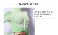 Imagem do 2/3PCS Seamless Women Yoga Set Workout Sportswear Gym Clothing Fitness Long Slee