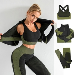 2/3PCS Seamless Women Yoga Set Workout Sportswear Gym Clothing Fitness Long Slee na internet