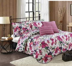 Cover estampado reversible + 4 fundas de almohada King Size - tienda online