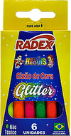 GIZÃO DE CERA GLITTER COM 6 UNIDADES RADEX