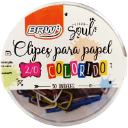 CLIPS PARA PAPEL COLORIDO 2/0 BRW COM 50 UN