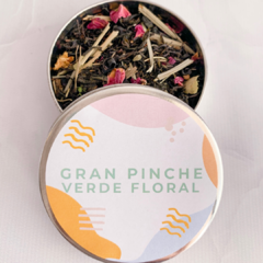Lata Gran Pinche - Verde floral - comprar online