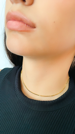 CHOKER HIT COM MICRO CÍRCULOS BANHADO A OURO 18K - 38 cm