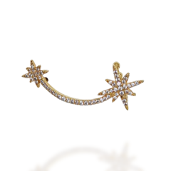 BRINCO ESTRELA NOVA YORK - BRINCO EARCUFF BANHADO A OURO 18K E ZIRCÔNIAS - comprar online