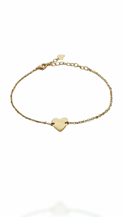 PULSEIRA CORAÇÃO BANHADA A OURO 18K - REGULÁVEL 17 a 21 cm