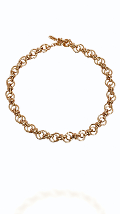 COLAR GOLDEN HOUR AROS DUPLOS - BANHO OURO 18K 52 cm - comprar online