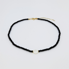 CHOKER ROMA - CHOKER COM CRISTAIS PRETOS E MADREPÉROLA 37 cm - comprar online