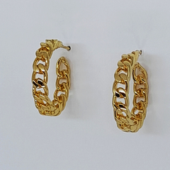 BRINCO ELOS ROMA - BRINCO DE ARGOLA BANHADO A OURO 18K COM ELOS 2,3 cm - ALLEGRA Acessórios e Moda Para Mulheres