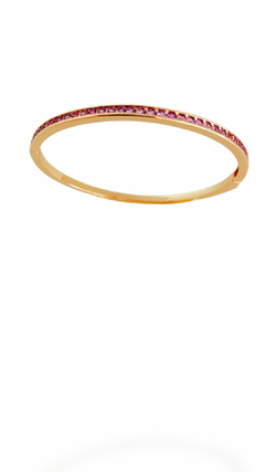 BRACELETE ZIRCÔNIA ROSA CLARO BANHADO A OURO 18K - comprar online