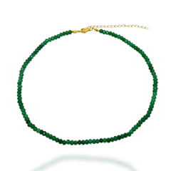 CHOKER MINAS VERDE - CHOKER BANHADA A OURO COM JADE VERDE - 40 cm - comprar online