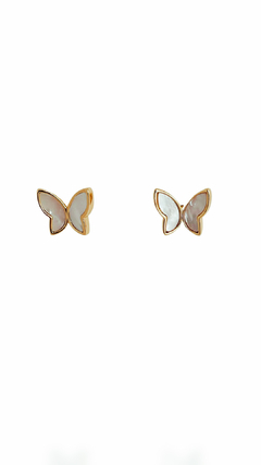 BRINCO BORBOLETA MADREPÉROLA - 1 cm BANHADO A OURO 18K - comprar online