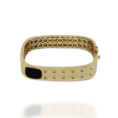 BRACELETE NOVA YORK BLACK - BRACELETE BANHADO A OURO 18K COM DETALHE CRAVEJADO DE ZIRCÔNIAS PRETAS - comprar online