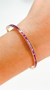 BRACELETE ZIRCÔNIA PINK BANHADO A OURO 18K