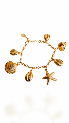 PULSEIRA MARESIAS BANHADO A OURO 18K - 13 A 16 cm - REGULÁVEL - comprar online