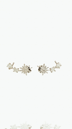 EARCUFF SHINE ESTRELA E ZIRCÔNIAS NO BANHO RÓDIO - 3 cm - comprar online