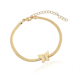 PULSEIRA SIENA BORBOLETA BANHADA A OURO 18K - comprar online