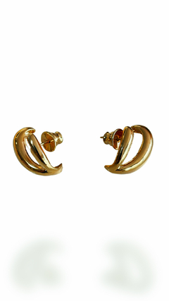 EARHOOK GOLDEN HOUR CURVAS BANHADO A OURO 18K - 2,5 cm na internet