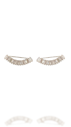 EARCUFF SHINE ZIRCÔNIAS BANHADO EM RÓDIO BRANCO - 2,5cm - comprar online