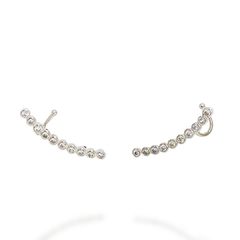 EARCUFF ESSENCE WHITE MICRO ZIRCÔNIAS EM BANHO RÓDIO - 3cm - comprar online