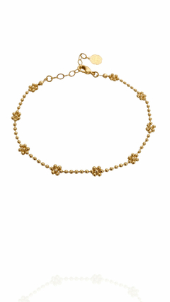 PULSEIRA CHARME FLORES BANHADA A OURO 18K - 19 A 24 cm - comprar online