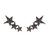 Earcuff Stars em Quartzo Negro