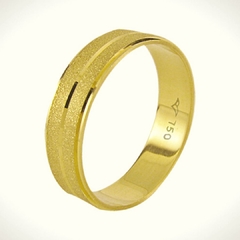 Aliança de Ouro 18k Reta Fosco 5,30mm - loja online