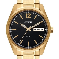 Relógio Masculino Dourado Orient Fundo Preto MGSS2009 G2KX na internet