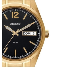 Relógio Masculino Dourado Orient Fundo Preto MGSS2009 G2KX - comprar online