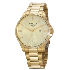 Relógio Seculus Masculino Jesus Dourado 20983GPSKDA1 - comprar online