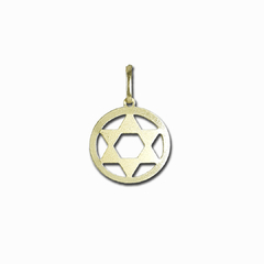 Pingente Estrela de Davi Fosco Ouro 18k - 1,5 cm