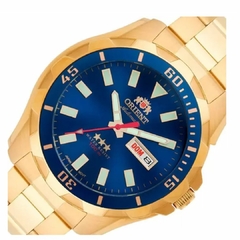 Relógio Orient 469Gp078F D1Kx Masculino Dourado Azul - comprar online