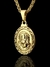 PINGENTE MEDALHA OVAL FACE DE CRISTO PEQUENA - 2,0X1,5CM - BANHADO A OURO 18k