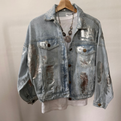 Campera Denim Balloon Plata