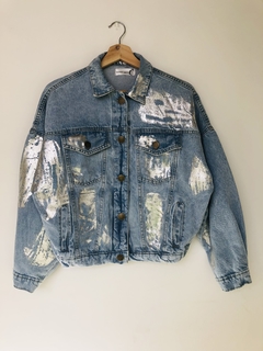 Campera Denim Balloon Plata - comprar online