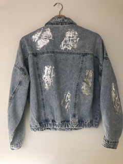 Campera Denim Balloon Plata - comprar online