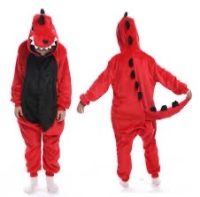 PIJAMA KIGURUMI NIÑOS DINO ROJO