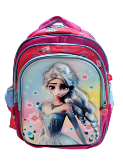 Mochila 3D personaje nena grande 3 cierres 44cm x 34cm - tienda online