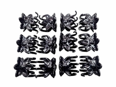 broche flor negro grande x 12 und