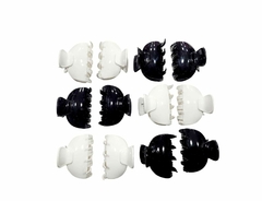 broche curvo blanco y negro mediano x 12 und