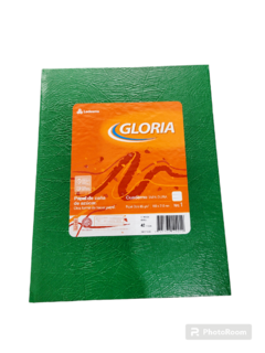 cuaderno gloria verde RAYADO 42 hojas