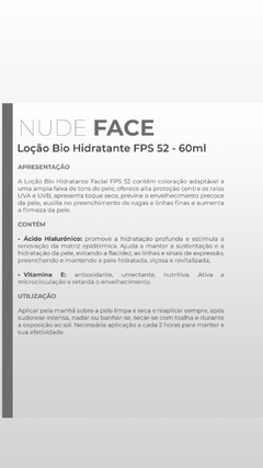 Nude Face Loção Facial FPS 52 PPD47 na internet