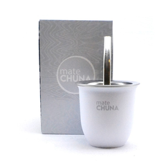 Mate Chuna acero -blanco-