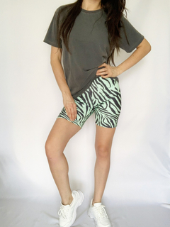 Shorts Biker Animal Prin Zebra Green - comprar online